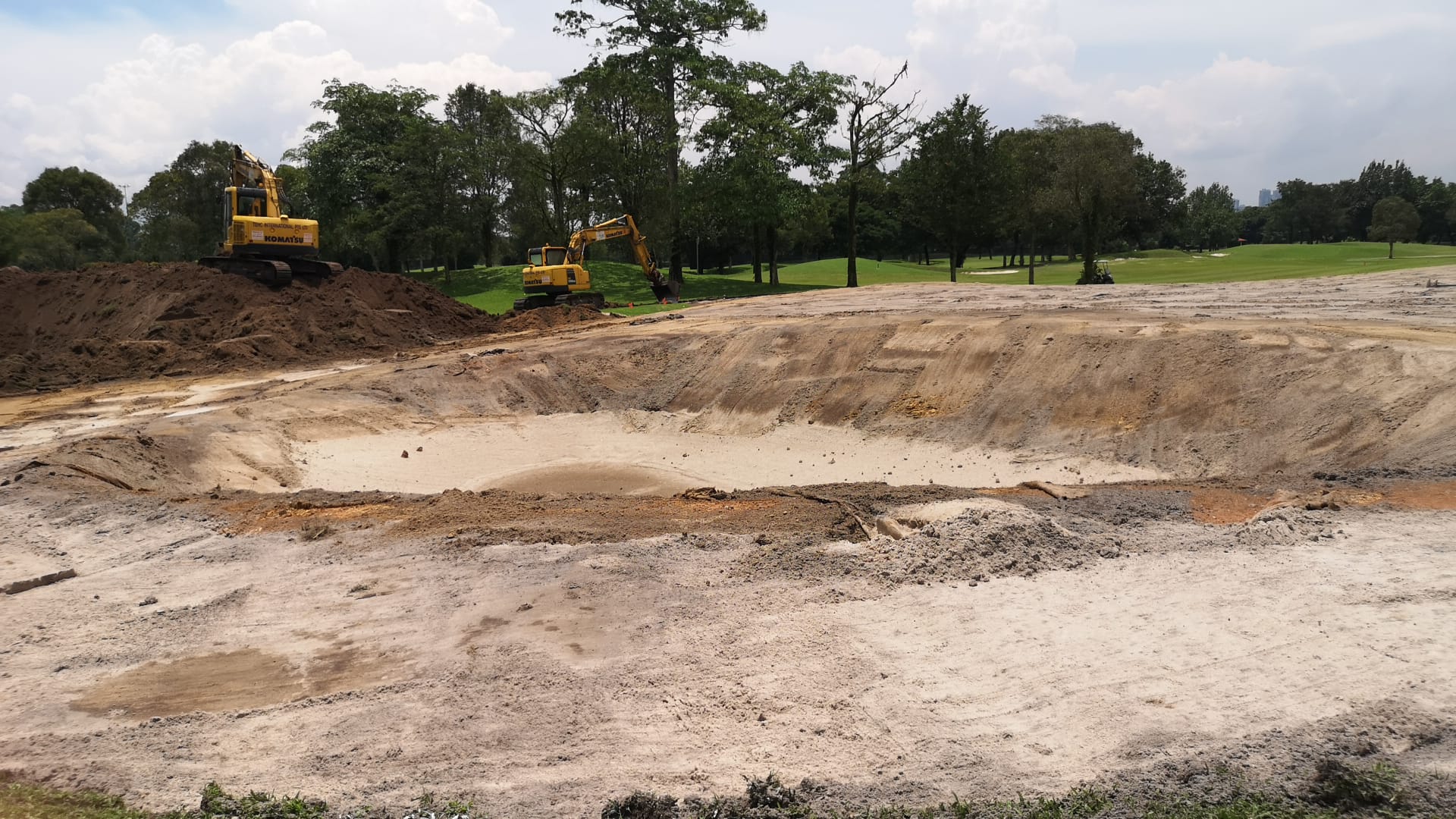 Removal of green organic at Hole #2